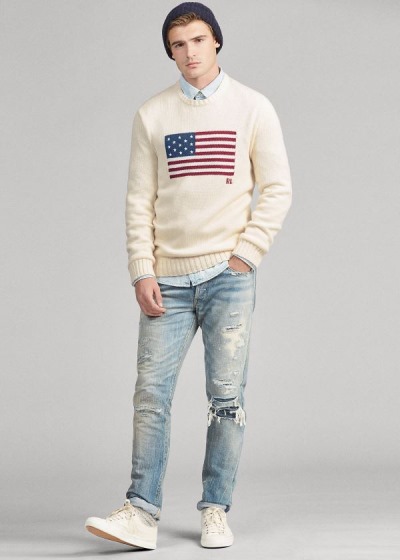 Polo Ralph Lauren The Iconic Flag Striktrøje Herre Danmark (KDQXJ5493)